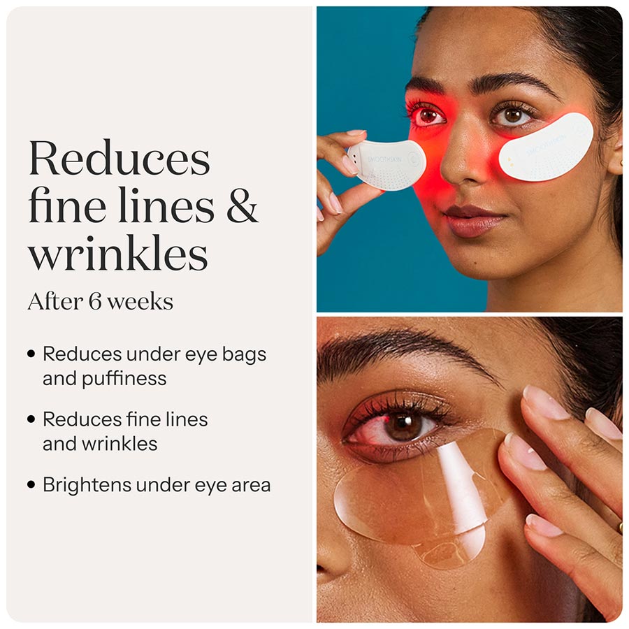 SmoothSkin Red light therapy LED eye patches + hydrocolloids